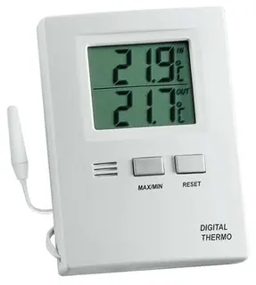 Thermometer Messber.auß.-50 b.70GradC/in.-10 b.60GradC H85xB60xT15mm