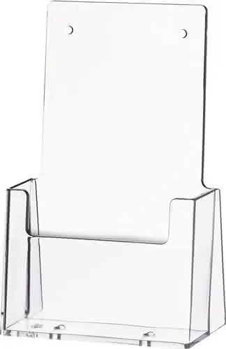 Tischprospekthalter 1/3 DIN A4/C6 lang Ku.transp.freistehend HELIT