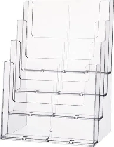 Tischprospekthalter 4 x DIN A4 hoch Ku.transp.freistehend HELIT