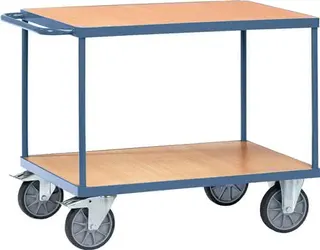 Tischwagen 2 Ladeflächen L850xB500mm taubenblau Trgf.500kg PROMAT