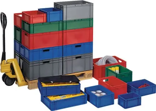 Transportstapelbehälter L400xB300xH270mm grau PP Seitenwände geschl.LA-KA-PE