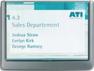 Tür-/Infoschild B149xH105,5mm Sichtfenster Acrylglas Rücken ABS