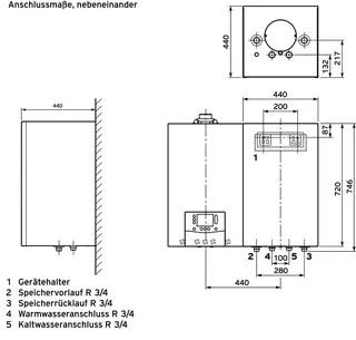 Vaillant actoSTOR VIH QL 75/2 B wandh. Warmwasserspeicher, Linksmontage – Bild 2