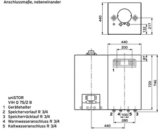 Vaillant uniSTOR VIH Q 75/2 B wandh. Warmwasserspeicher, 68 l Inhalt – Bild 2