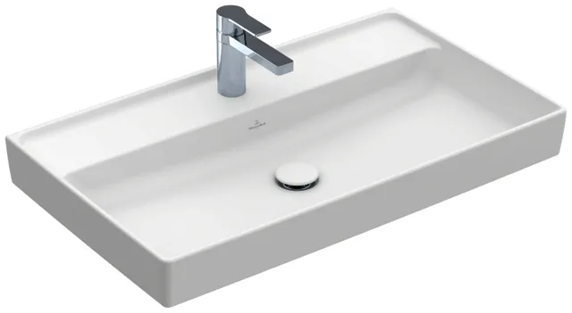 Villeroy & Boch Schrankwaschtisch Collaro 800x465mm re-eckig 1HL. o. ÜL. Stone White cplus