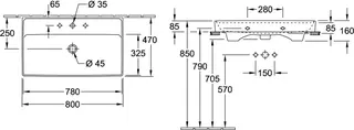 Villeroy & Boch SchrankWT Collaro 800x465mm re-eckig 1HL. m. ÜL Unterseite geschl we Alpin c+ – Bild 3