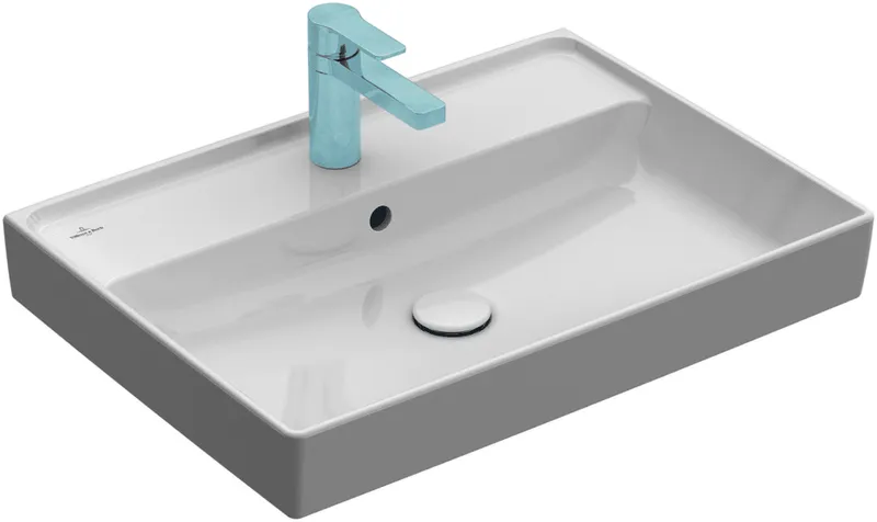 Villeroy & Boch Waschbecken Collaro 650x470mm Rechteck 1HL. mit Überlauf Weiß Alpin