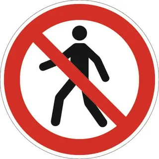 Verbotszeichen ASR A1.3/DIN EN ISO 7010 Fußgänger verboten Folie