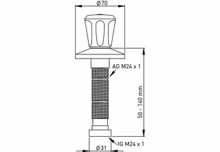 Verlängerung Kunststoff, für UP-Ventile Spindel,Rosette,Griff, Länge 50-140mm – Bild 2