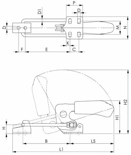 Verschlussspanner Nr.6848H Gr.2 horiz.AMF