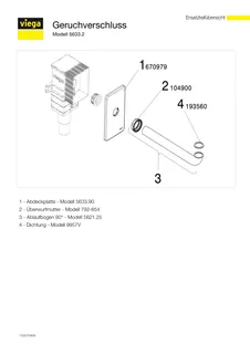 Viega Geruchverschluss 5633.2 in G1 1/4 x DN40/50 Ku weiß RAL 9010 – Bild 5