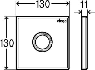 Viega Urinal Betätigungsplatte VfP 12 8635.2 in Edelstahl gebürstet – Bild 3