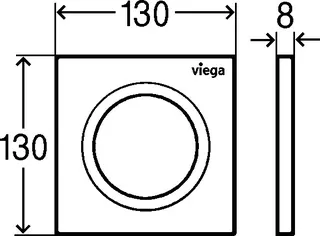 Viega Urinal Betätigungsplatte VfS 20 8610.2 aus Kunststoff in edelmatt – Bild 3