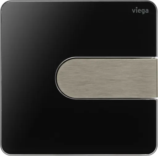 Viega Urinal Ausstellungsplatte VfS 23 8613.29 in tiefschwarz/edelstahlfarben
