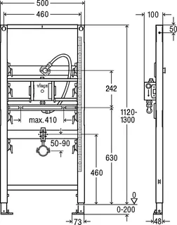 Viega Urinal Element Prevista Dry 8560.31 Spülauslösung verdeckt 1120 mm – Bild 4