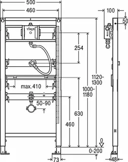 Viega Urinal Element Prevista Dry 8560.32 Wasseranschluss univer. 1120 mm – Bild 4