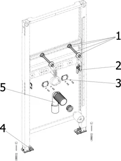 Viega Waschtisch-Element Prevista Dry 8535 Anschlüsse höhenverstellbar 1120 mm – Bild 5