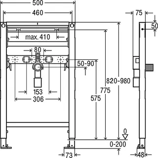 Viega Waschtisch-Element Prevista Dry 8535.31 in 820/980 mm – Bild 4
