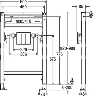 Viega Waschtisch-Element Prevista Dry 8536.31 barrierefrei in 820/980 mm – Bild 3