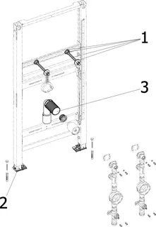 Viega Waschtisch-Element Prevista Dry 8537.31 UP Wasserzähler EAT 1120 mm – Bild 5