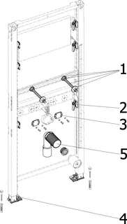 Viega Waschtisch-Element Prevista Dry 8540.31 für UP Wandarmatur in 1300 mm – Bild 5
