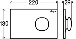 Viega WC Betätigungsplatte VfM 202 8622.1 aus Metall in verchromt – Bild 4