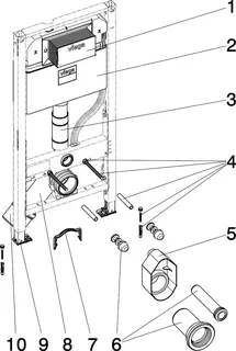 Viega WC Element Prevista Dry 8521 mit Dusch WC Anschluss 1120 mm höhenverst. – Bild 4