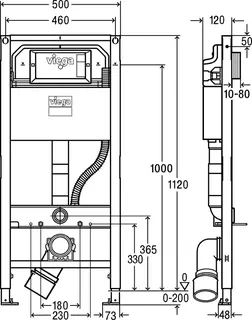 Viega WC Element Prevista Dry 8522 mit Dusch WC Anschluss 1120 mm – Bild 3