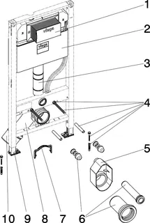 Viega WC Element Prevista Dry 8522 mit Dusch WC Anschluss 1120 mm – Bild 4