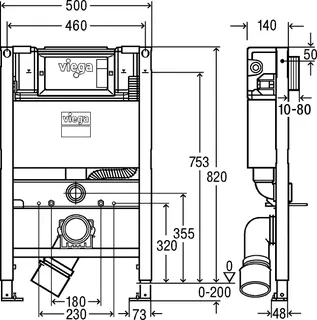 Viega WC Element Prevista Dry 8533 mit Dusch WC Anschluss 820 mm – Bild 3