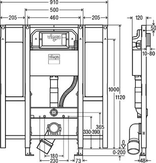 Viega WC-Element Prevista Dry 8874.9 für Stützgriffe 1120 mm – Bild 3