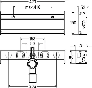 Viega Waschtisch Modul Prevista Dry Plus 8545 in 420 mm Stahl verzinkt – Bild 4