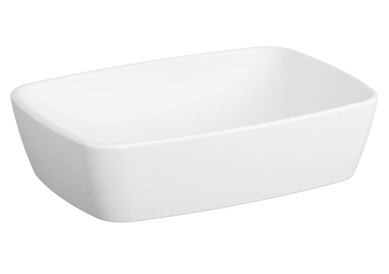 VitrA Aufsatzschale Shift 550 x 380 mm rechteckig oHL oÜL Weiß Hochglanz VC