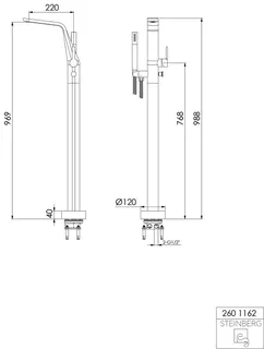 Wanne/Brause -Armatur freistehend design4YOU 3.0, m.Umsteller,HB,chrom – Bild 2