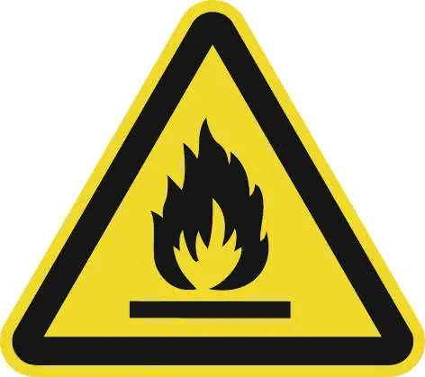 Warnzeichen ASR A1.3/DIN EN ISO 7010 200mm Warnung feuergefährliche Stoffe