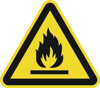 Warnzeichen ASR A1.3/DIN EN ISO 7010 200mm Warnung feuergefährliche Stoffe