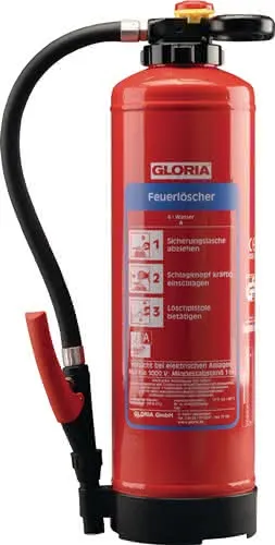 Wasserfeuerlöscher 9kg aufladb.Brandkl.43 A m.Wandh.