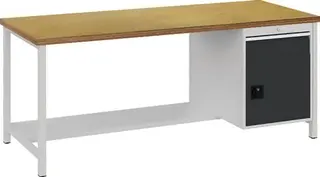 Werkbank lichtgrau grau B2000xH859xT750mm Buche Multiplex 40mm 1 – Bild 3