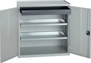 Werkzeug-/Beistellschrank H1000xB1000xT500mm 1Schubl.2BD lichtgrau
