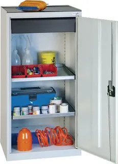 Werkzeug-/Beistellschrank H1000xB500xT500mm 1Schubl.2BD lichtgrau