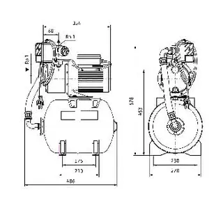 Wilo Hochdruck-Kreiselpumpe Jet HWJ 20 L 203/2,G 1/Rp 1,0.75kW – Bild 2
