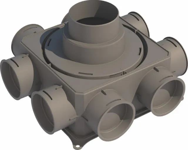 Wolf Luftverteiler Mini 8-75 Anschluss ISO Rohr DN 125, 2577835