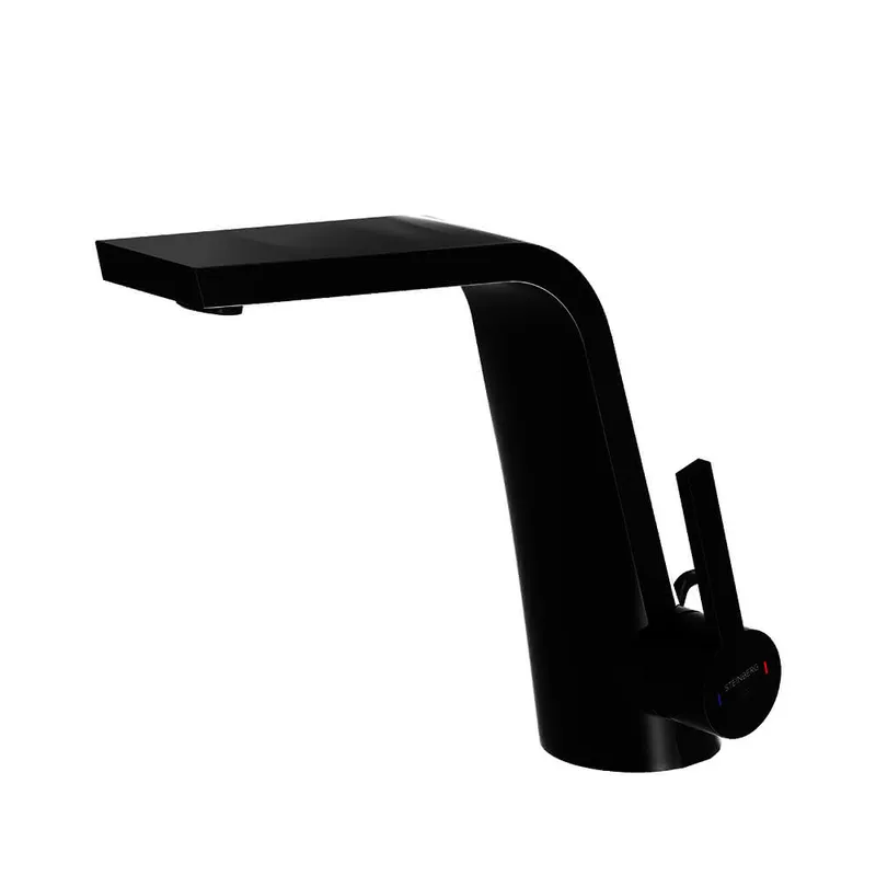 Waschtisch-EHM-Batterie mit Keramikkartusche design4YOU 3.0, m.Ablaufgar. , schwarz