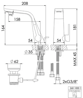 Waschtisch-EHM-Batterie mit Keramikkartusche design4YOU 3.0, m.Ablaufgarnitur,chrom – Bild 2
