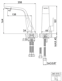 Waschtisch-EHM-Batterie mit Keramikkartusche design4YOU 3.0, o. Ablaufgarnitur, chrom – Bild 2