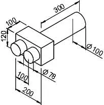 Helios FRS-WDV 2-75/100 Wandddurchführ. für Ventilanschluss 100mm 2 x DN 75 – Bild 2
