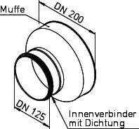 Helios IP-ARZ 200/125 Muffe DN200 a. Stutzen DN125 m. Dichtung – Bild 2