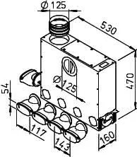 Helios FRS-MVK 4+1-51/125 Multi-Verteilerk. 5xOval 51, 2 x DN 125 – Bild 2