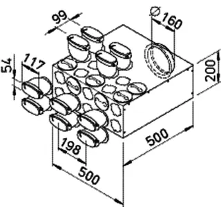 Helios FRS-VK 10-51/160 Verteilerkasten 10 x Oval 51, 1 x DN 160 – Bild 2