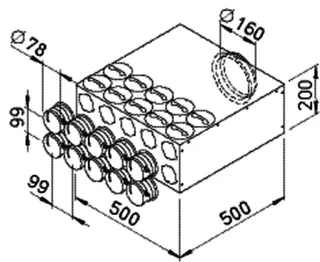 Helios FRS-VK 10-75/160 Verteilerkasten 10 x DN75, 1 x DN160 – Bild 2